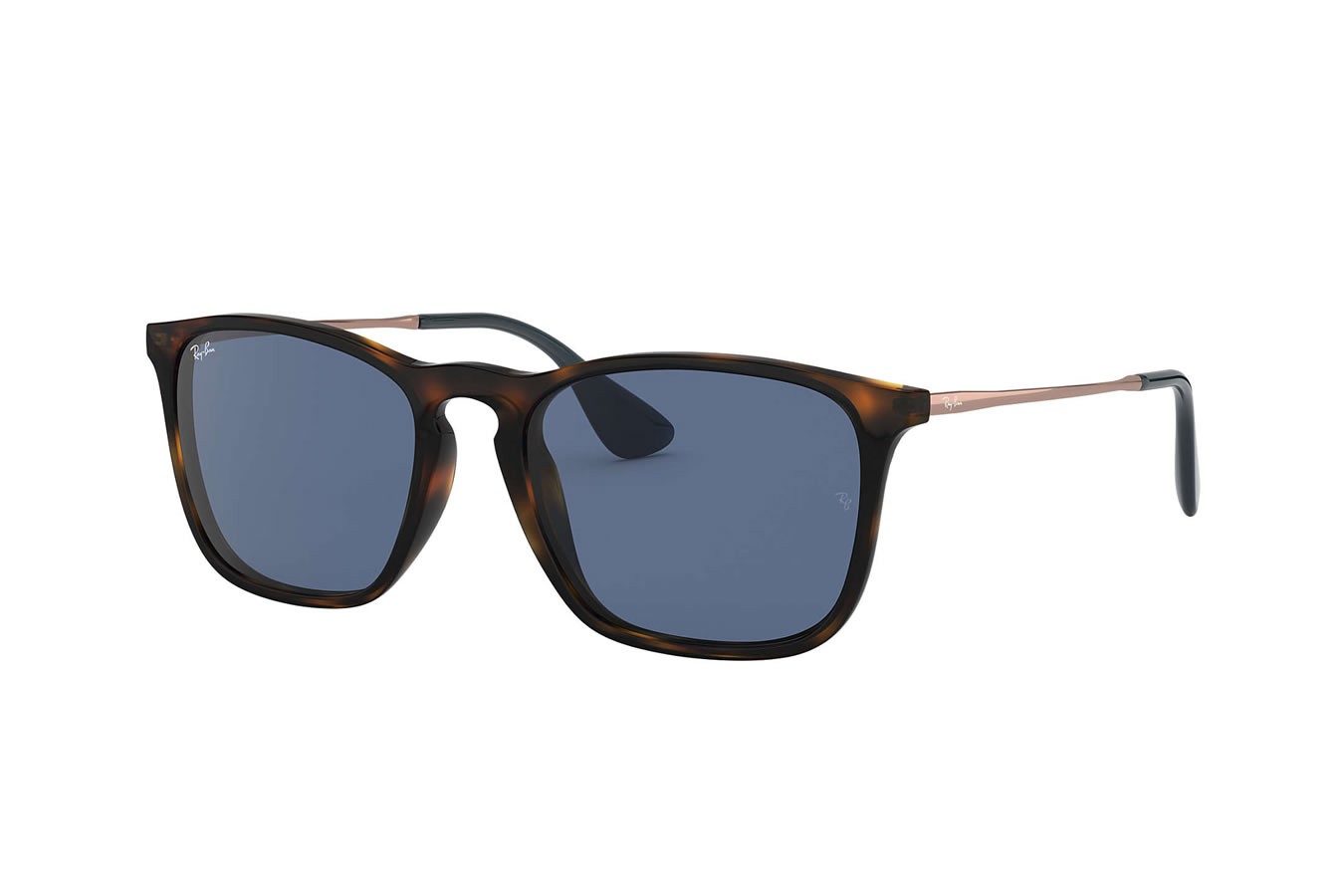 Ray-Ban Chris with Gloss Tortoise Frame and Classic Blue Lenses