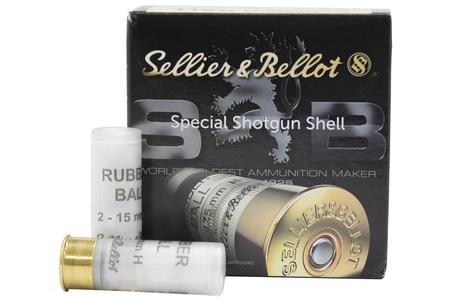 SELLIER AND BELLOT 12 Gauge 2-3/4 in Rubber Ball 15mm 25/Box