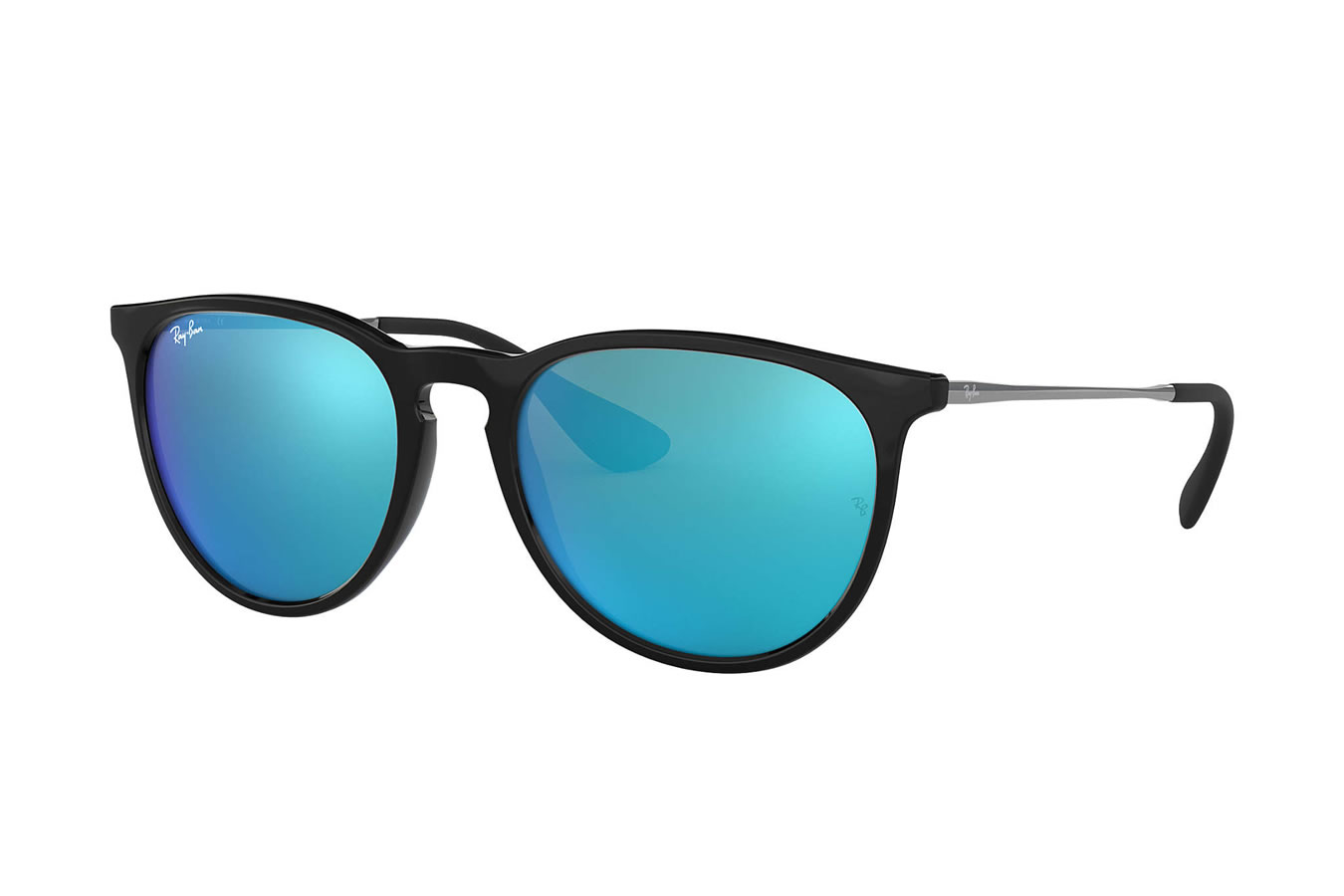 Ray-Ban Erika with Black Gunmetal Frame and Blue Mirror Lenses