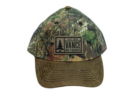 VANCE OUTDOORS CAMO/BROWN LEATHER PATCH HAT