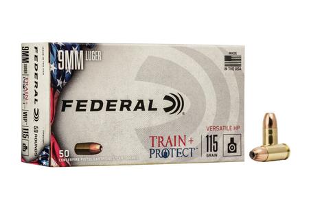 FEDERAL AMMUNITION 9mm Luger 115 Jacketed Hollow Point Train and Protect 50/Box