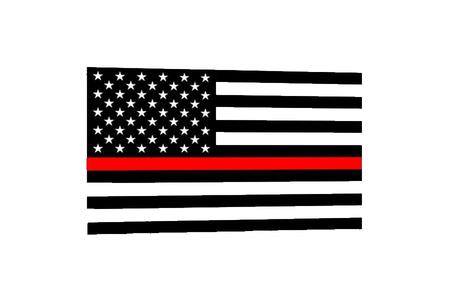 6X8 RED LINE FLAG VINYL STICKER