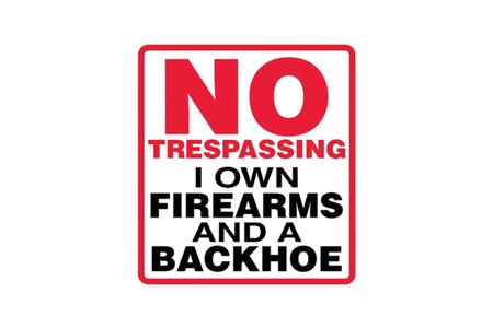 6X8 NO TRESPASSING VINYL STICKER