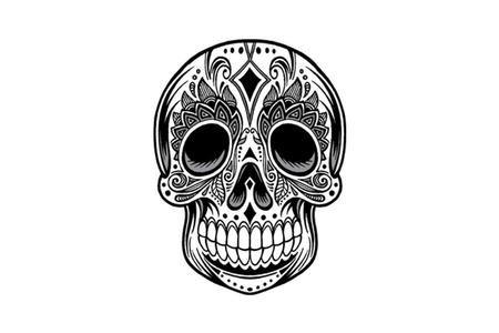 6X8 SUGAR SKULL DIAMOND VINYL STICKER