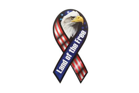 5X9 LAND OF THE FREE EAGLE RIBBON MAGNET