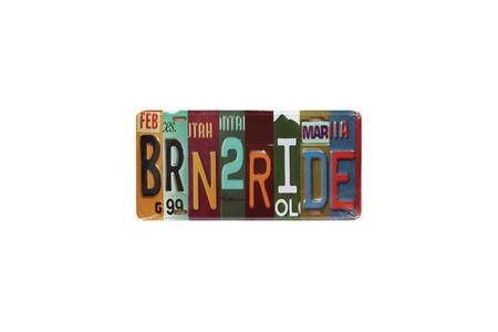 LICENSE PLATE ART BORN 2 RIDE