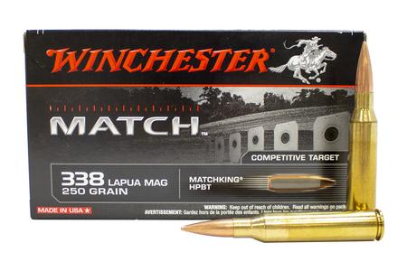 WINCHESTER AMMO 338 Lapua Mag 250 gr HPBT Sierra MatchKing 20/Box