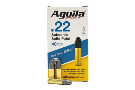 22LR 40 GR SOLID POINT SUBSONIC 50/BOX