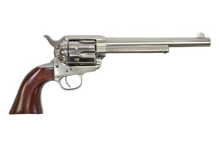 UBERTI 1873 CATTLEMAN 45 COLT REVOLVER POLISHED NICKEL PLATE 7.5 IN