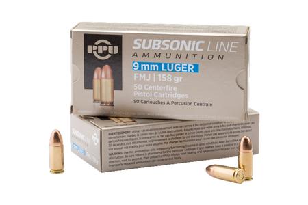 9MM LUGER 158 GR FMJ SUBSONIC 50/BOX