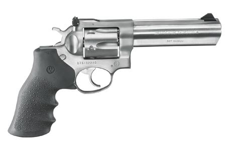 RUGER GP100 357 Magnum Double-Action Stainless Revolver with Hogue Monogrip