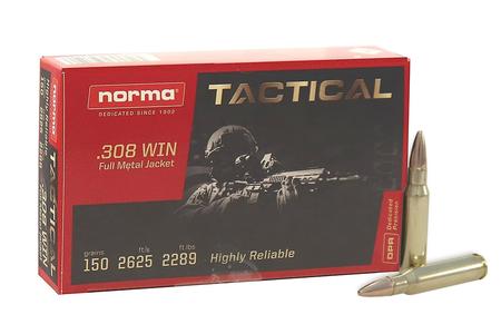NORMA USA 308 Win 150 Gr FMJ Tactical 20/Box