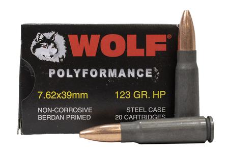 WOLF AMMO 7.62x39mm 123 gr HP PolyFormance 20/Box