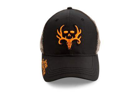 STRETCH-FIT BASEBALL CAP (BLACK WITH REALTREE CAMO BACK)