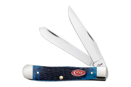 NAVY BLUE BONE ROGERS JIG TRAPPER CLIP BLADE KNIFE