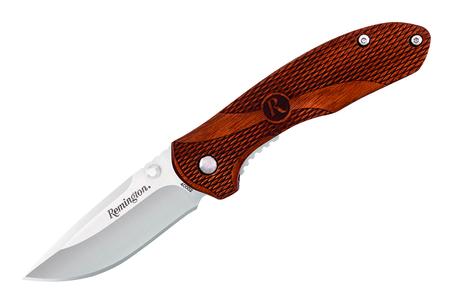 REMINGTON HERITAGE SERIES DROP POINT FOLDING KNIFE WITH WOODEN HANDLE