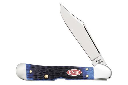 NAVY BLUE BONE ROGERS JIG COPPERLOCK FOLDING KNIFE