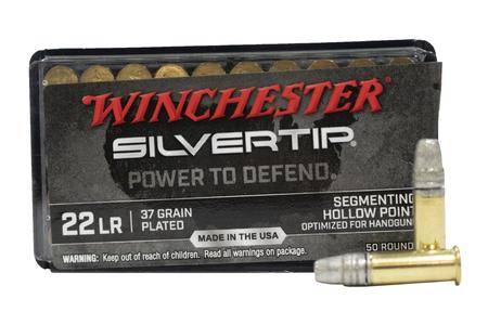 WINCHESTER AMMO 22 LR 37 gr HP Plated Silvertip 50/Box