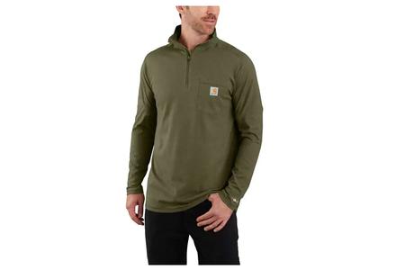 FORCE RELAXED FIT MIDWEIGHT LS QTR ZIP TEE