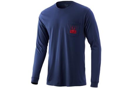 LONG SLEEVE POCKET TEE - SARGASSO SEA HEATHER