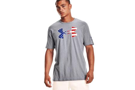 MENS UA FREEDOM BIG FLAG LOGO SS TEE