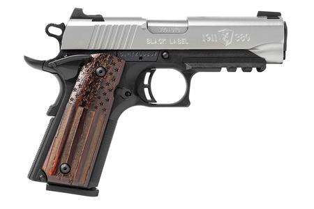 BROWNING FIREARMS 1911-380 Black Label Pro .380 ACP Semi-Auto Pistol with Distressed Flag Grips and Picatinny Rail