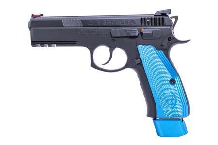 75 SP-01 COMPETITION 9MM HANDGUN WITH BLUE ALUMINUM GRIPS