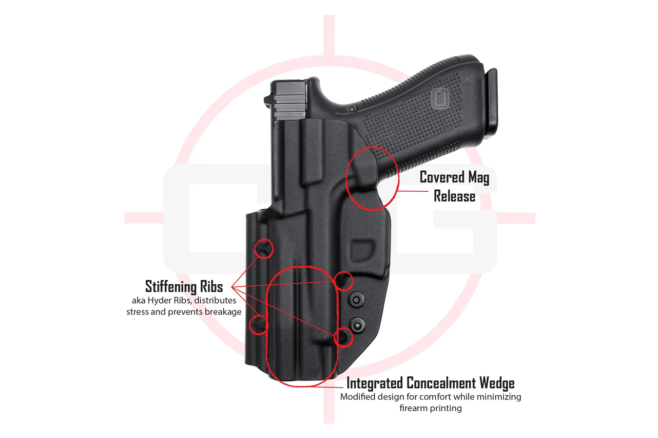 CG HOLSTERS IWB COVERT/ALPHA Kydex Holster Right Handed For S&W Bodyguard 2.0