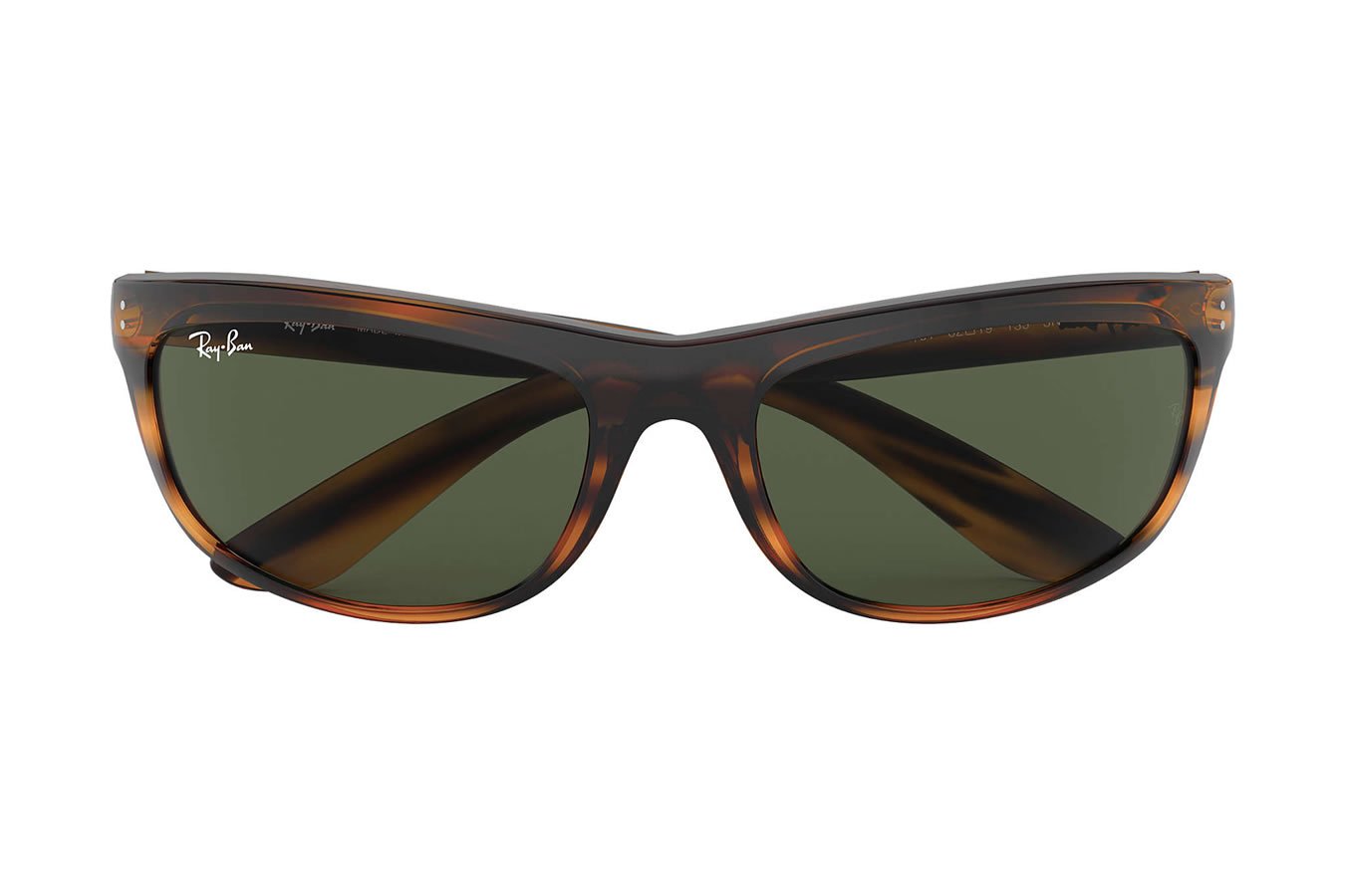 Ray Ban Balorama with Striped Brown Frame and Green Classic G-15 Lenses ...