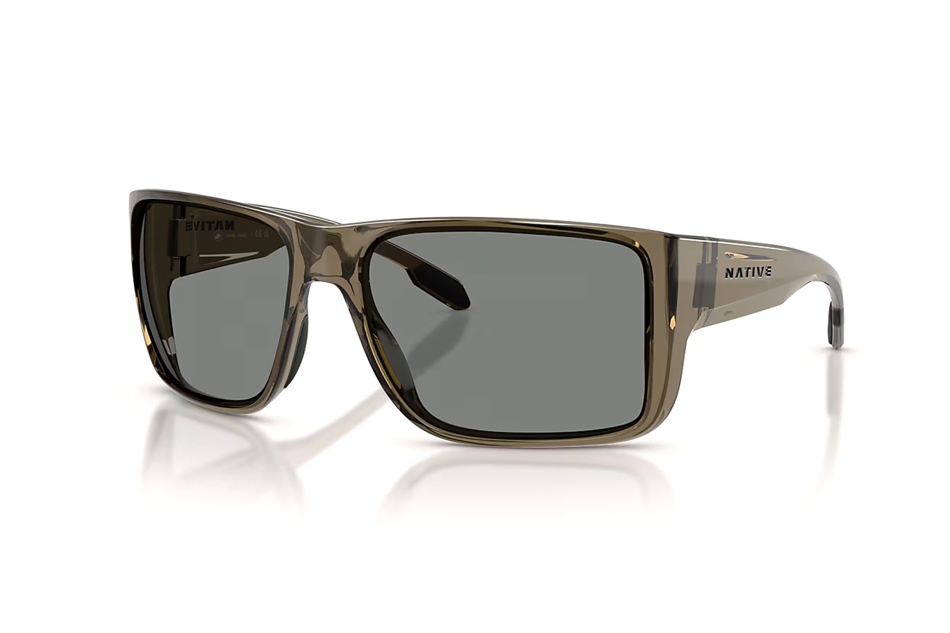 NATIVE EYEWEAR Badlands XL Smokey Quartz with Grey Polarized Lenses