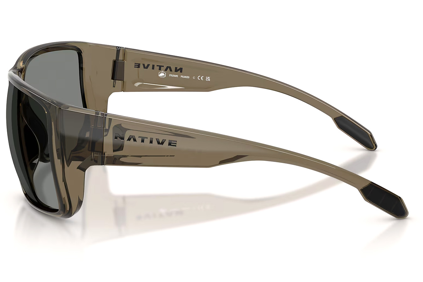 NATIVE EYEWEAR Badlands XL Smokey Quartz with Grey Polarized Lenses