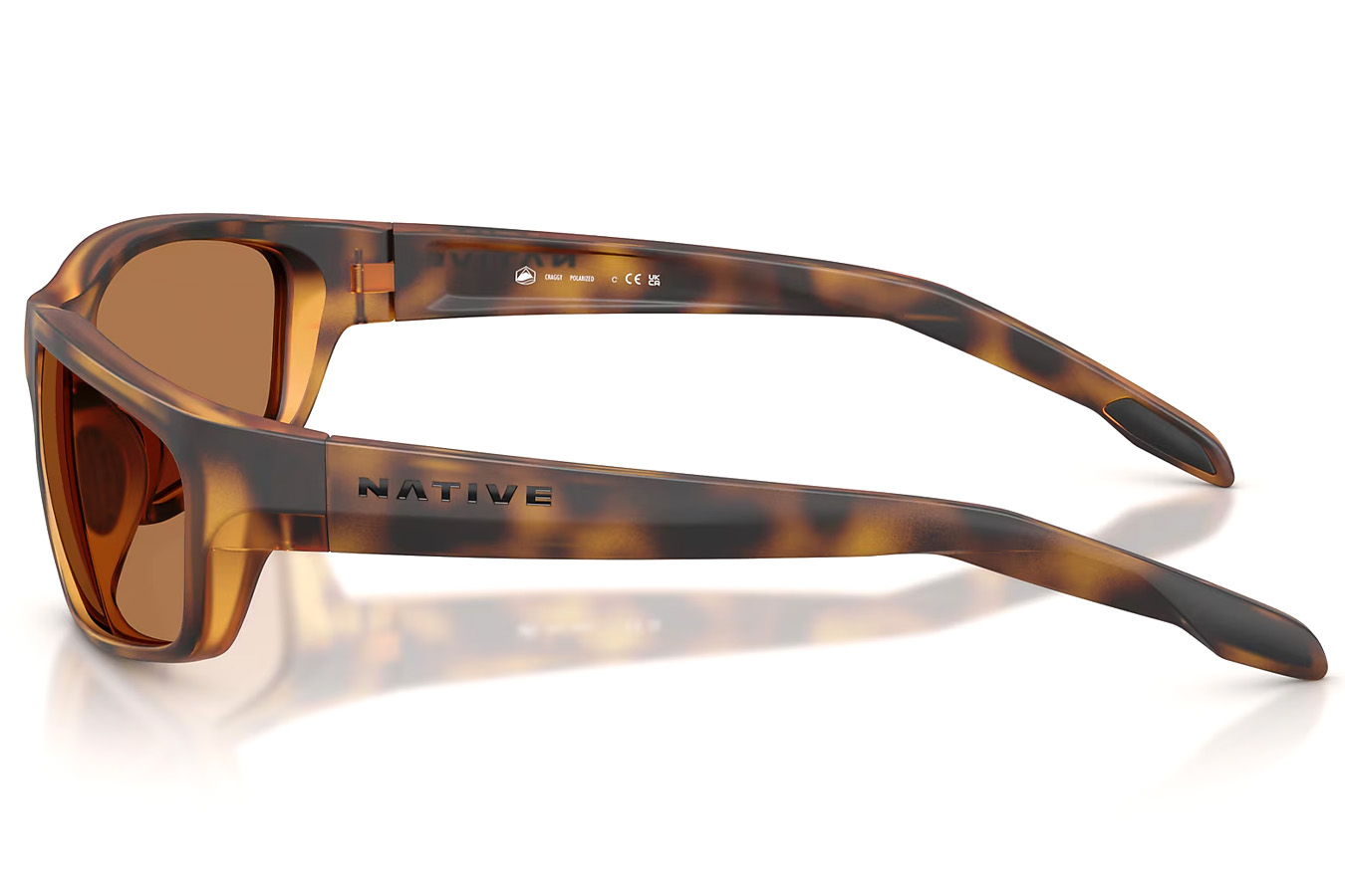 NATIVE EYEWEAR Craggy Matte Tortoise Frames with Brown Polarized Lenses