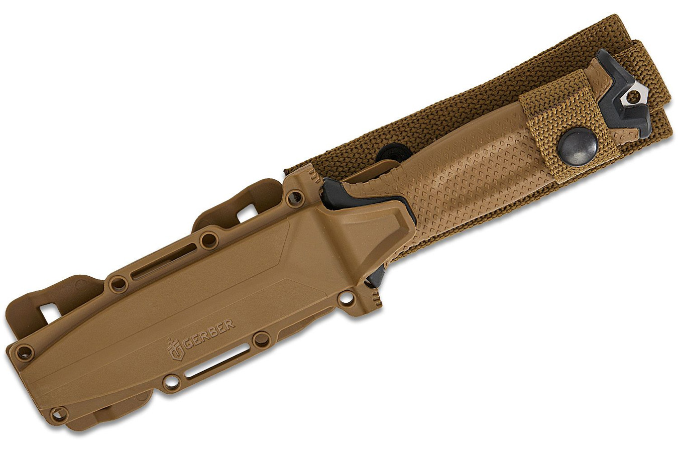 GERBER LEGENDARY Strongarm Fixed Blade Knife 4.8 Inch CPM-MagnaCut Stonewashed Drop Point Blade with Coyote Brown GFN Handle