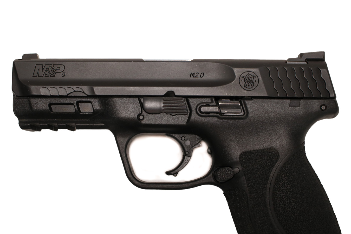 SMITH AND WESSON M&P9 M2.0 9mm Used Law Enforcement Sample Firearm with Night Sights, Three Magazines and Original Box