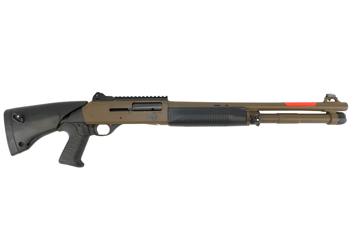 BENELLI M4 EXT Tactical 12 Gauge Semi-Auto Shotgun with Black Synthetic Stock and Flat Dark Earth Cerakote Finish
