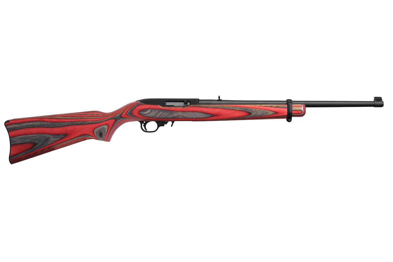 RUGER 10/22 22LR Semi-Auto Rifle with Black and Red Laminate Stock