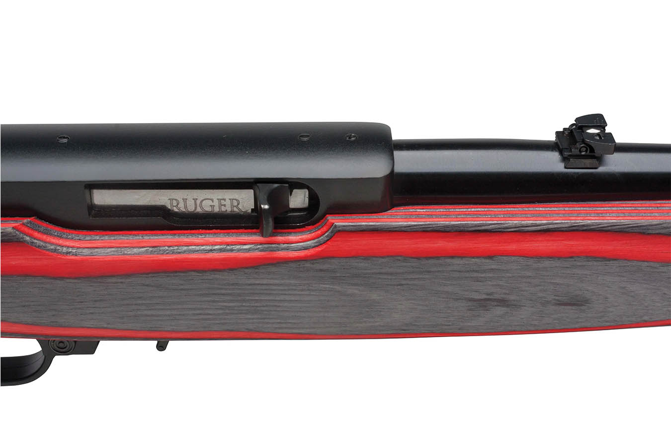 RUGER 10/22 22LR Semi-Auto Rifle with Black and Red Laminate Stock