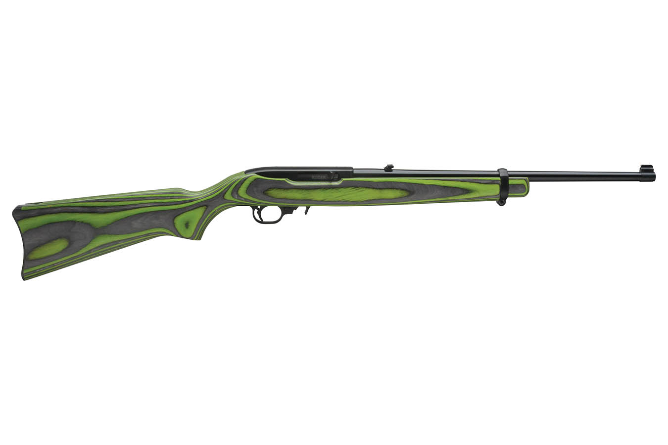 RUGER 10/22 22LR Semi-Auto Rifle with Black and Green Laminate Stock