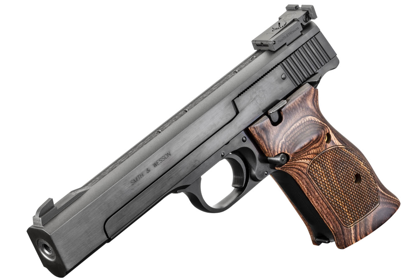 SMITH AND WESSON Model 41 22 LR Rimfire Pistol 5.5-inch with Wood Target Grips
