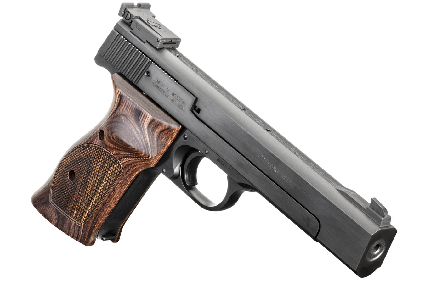 SMITH AND WESSON Model 41 22 LR Rimfire Pistol 5.5-inch with Wood Target Grips