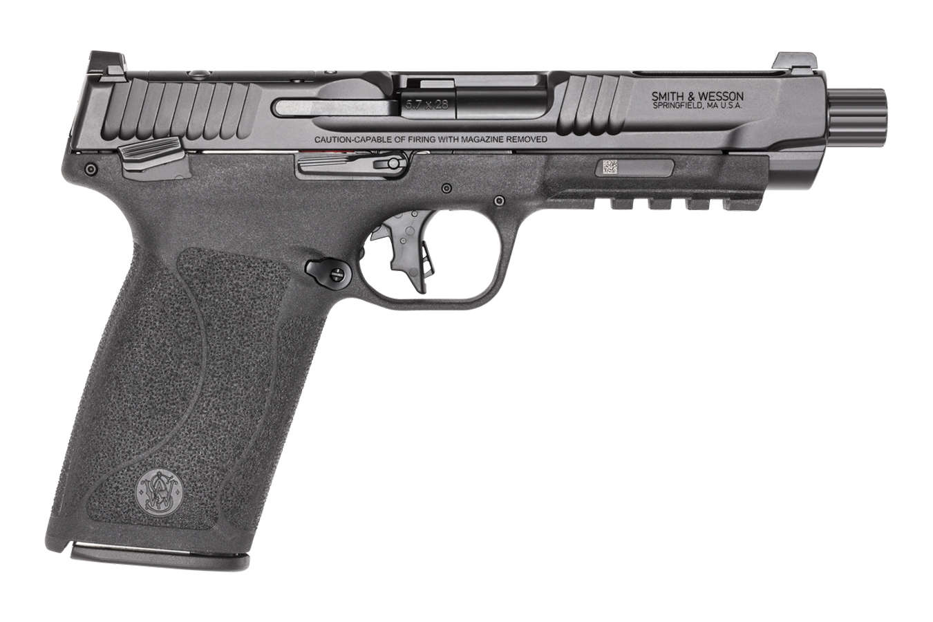 SMITH AND WESSON M&P5.7 5.7x28mm Optic Ready Pistol with Threaded Barrel and Manual Thumb Safety
