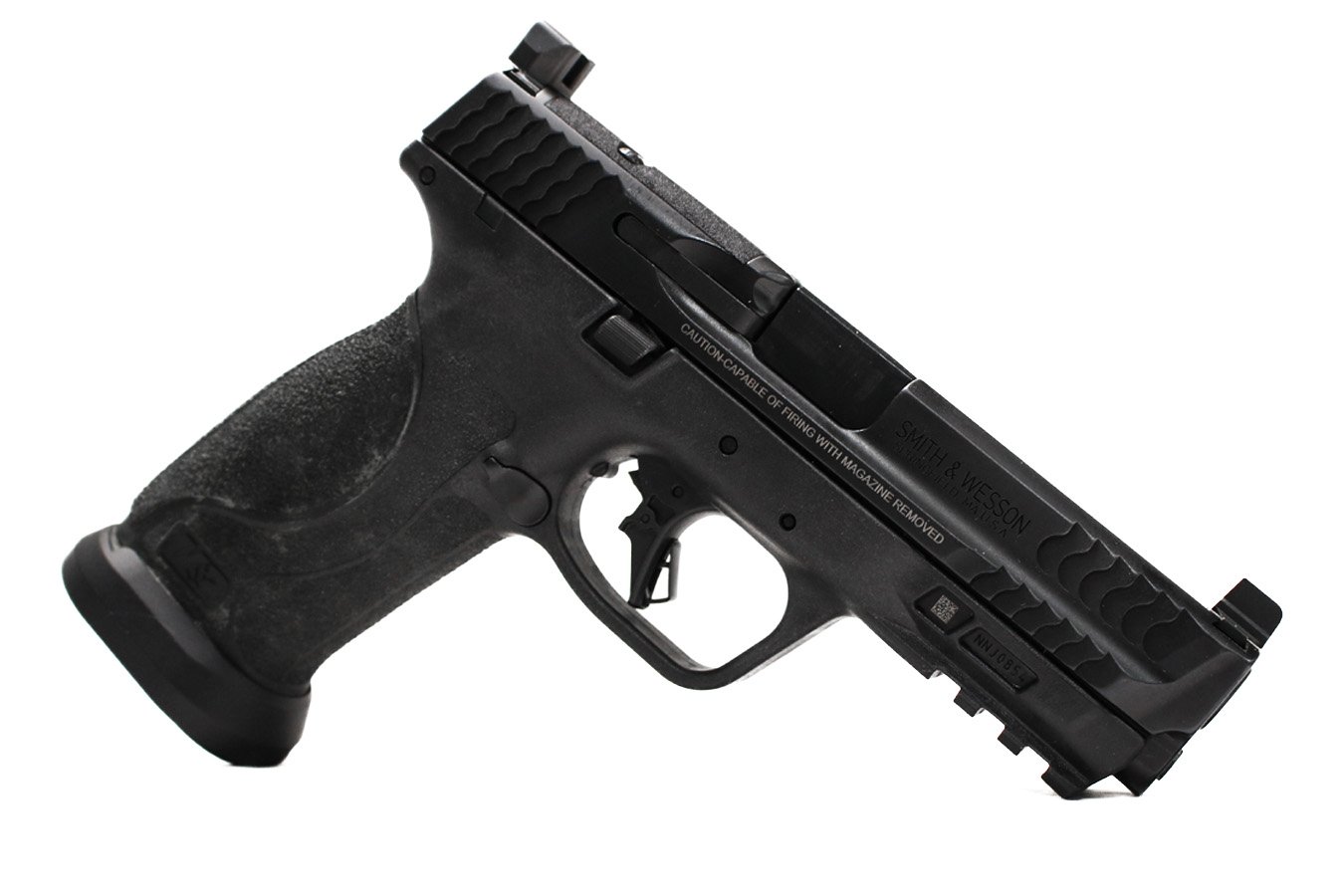 SMITH AND WESSON M&P9 M2.0 9mm Full-Size Optic Ready Law Enforcement Sample Pistol with Optic Night Sights and Three Magazines