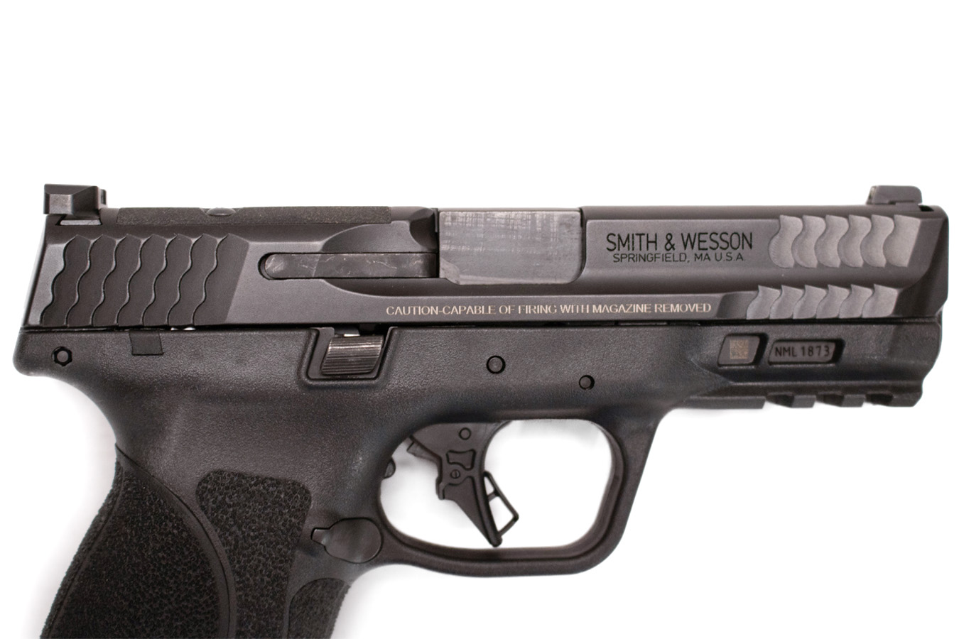 SMITH AND WESSON M&P9 M2.0 Compact 9mm Optic Ready Law Enforcement Sample Used Firearm with Night Sights and Three Magazines