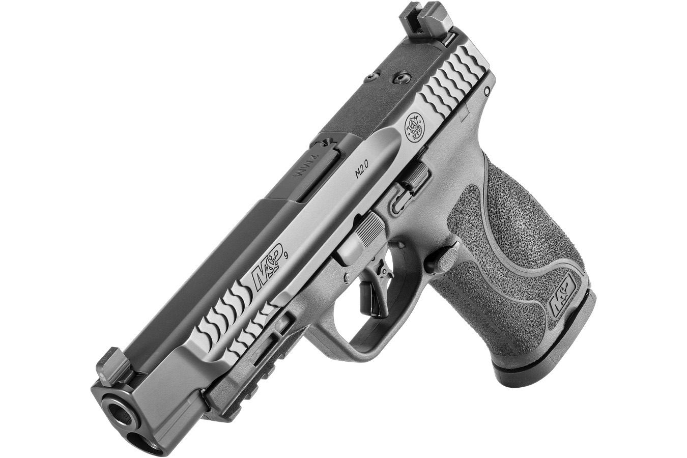SMITH AND WESSON M&P9 M2.0 9mm Optic Ready Full-Size Pistol with Suppressor Height Night Sights and Three Magazine