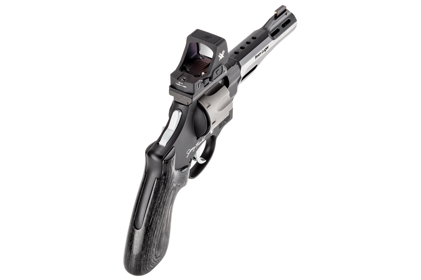 SMITH AND WESSON PC 327 WR Jerry Miculek World Record 9mm Revolver w/ Vortex Red Dot