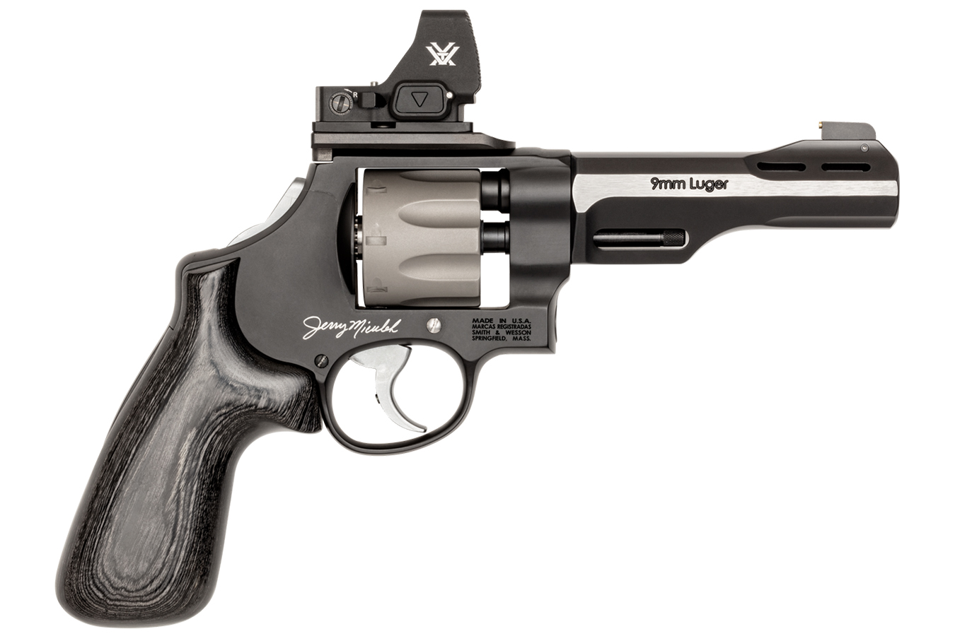 SMITH AND WESSON PC 327 WR Jerry Miculek World Record 9mm Revolver w/ Vortex Red Dot