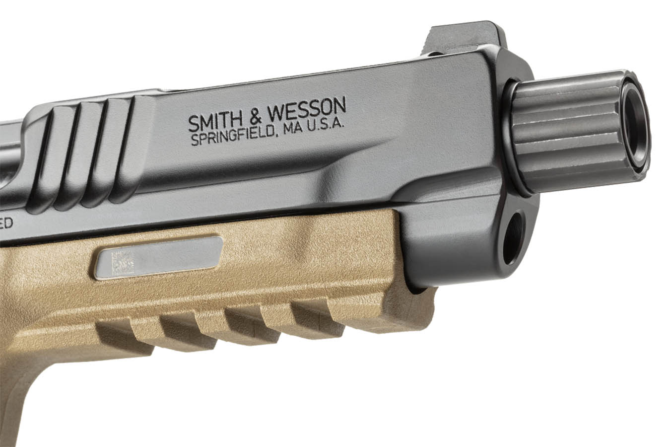 SMITH AND WESSON M&P 5.7 5.7x28mm Optic Ready Pistol with Two-Tone FDE Finish and Threaded Barrel