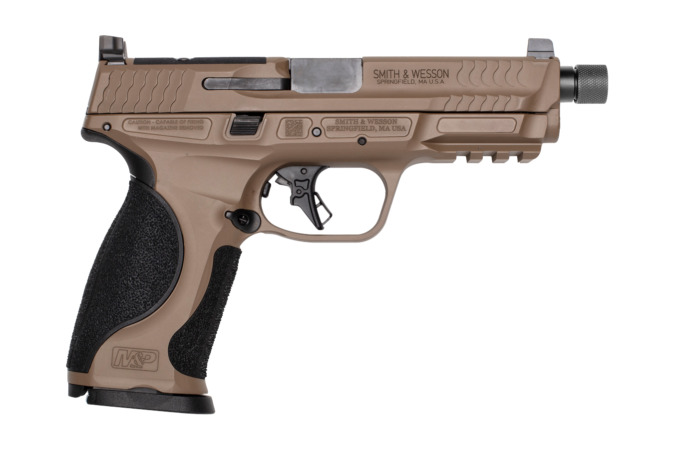 SMITH AND WESSON M&P9 M2.0 Metal 9mm Full-Size Optic Ready Performance Center Pistol with FDE Finish and Threaded Barrel