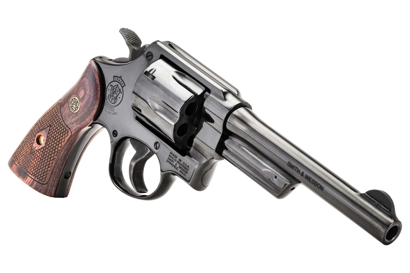 SMITH AND WESSON Model 20 357 Magnum Revolver with Blued Steel Frame and Rosewood Grips