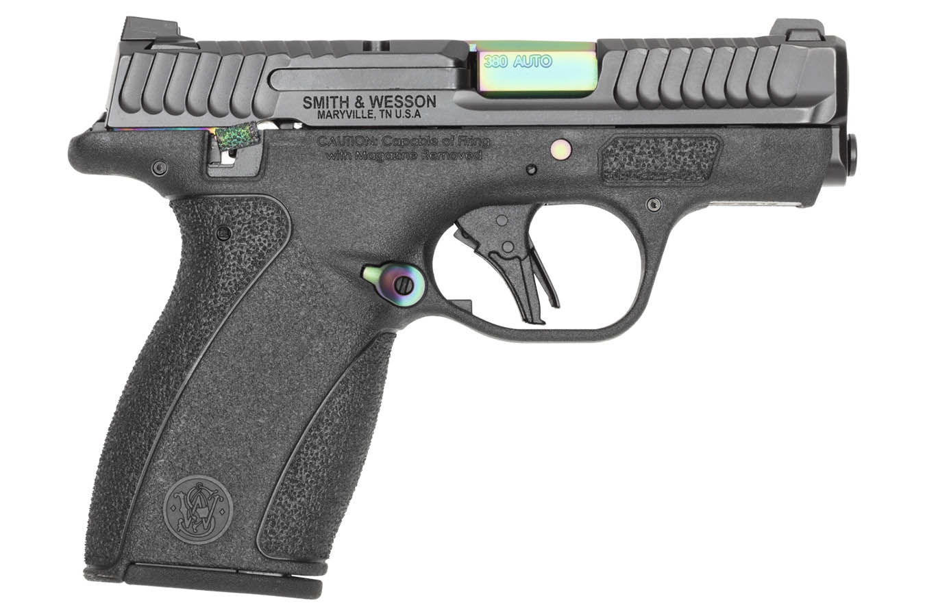 SMITH AND WESSON Bodyguard 2.0 380 ACP Pistol with Turquoise PVD Barrel and Controls